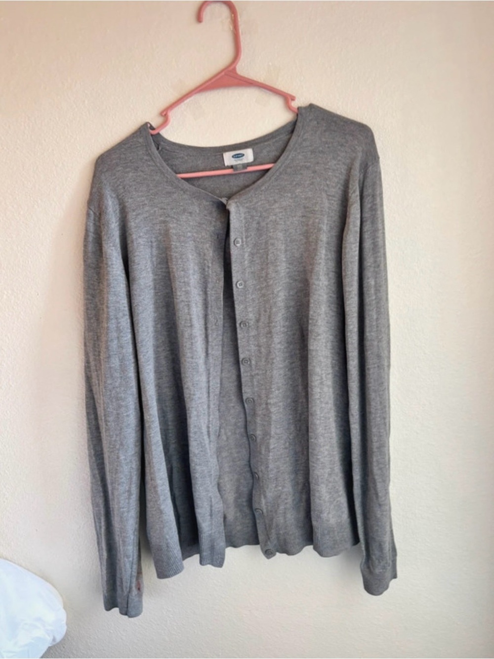 Old Navy Cardigan Sweater Womens XXL Gray Button Front Lightweight Long Sleeve